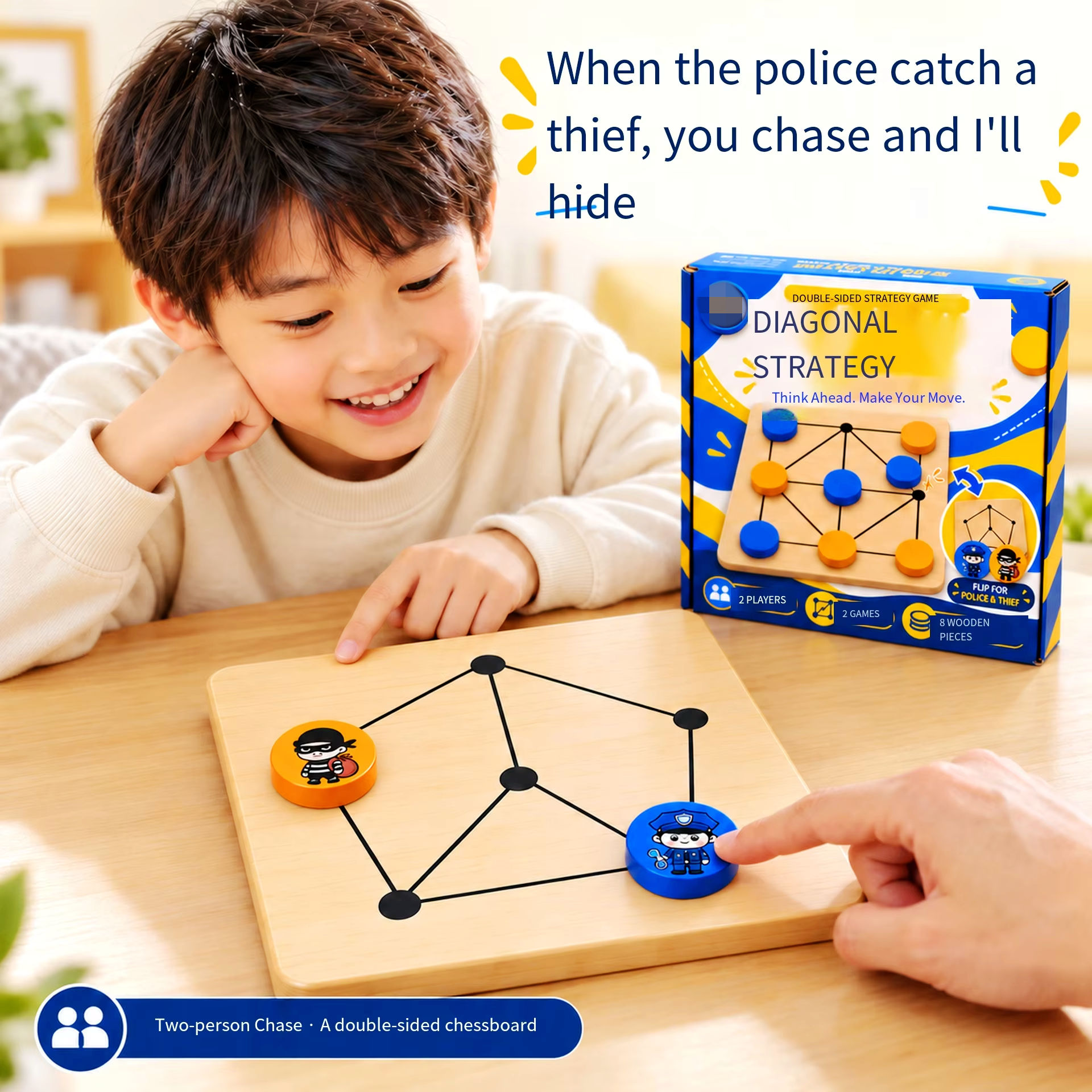 Wooden Diagonal Strategy Board - Strategy Board Game ulasan dan harga